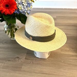 NWOT Tommy Bahama Golf Palm Safari Hat Gray Cotton Band Wide Brim Men’s S/M